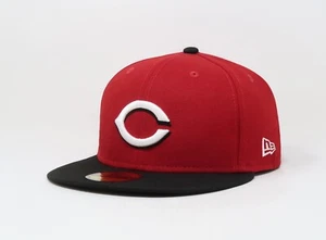 New Era 59Fifty Men Boys Hat Cincinnati Reds Red Black On Field Road Fitted Hat - Picture 1 of 5