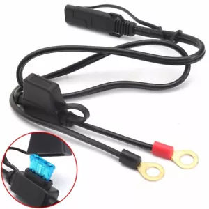 Quick Connect Motorcycle Battery charge Fused Ring Charger Terminal Harness 12V - Picture 1 of 9
