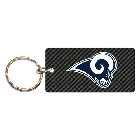 LOS ANGELES RAMS CARBON RECTANGLE ACRYLIC KEY RING NEW WINCRAFT Cover