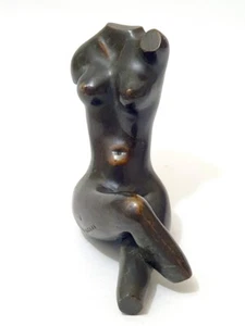 David Buzgar Bronce Escultura Figura Desnudo Femenino "Torso" Firmado y Fechado - Imagen 1 de 7