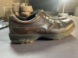 Ecco Hydromax Mens Brown/Black Saddle Style Golf Shoes Sz 45 - Picture 1 of 18