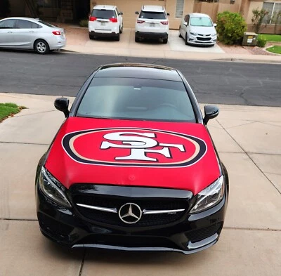 San Francisco 49ers Auto Hood Cover| Hood Flags | NFL Flags 150x120cm
