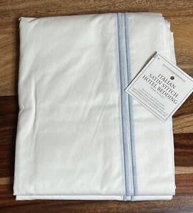 Restoration Hardware Italian Hotel Ivory Satin Stitch Bed Skirt CAL KING Shore - Picture 1 of 6
