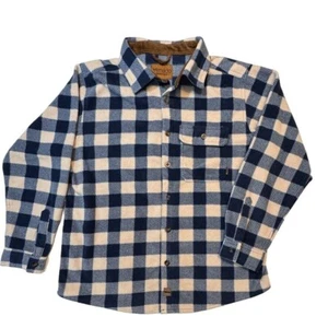 Venado Fleece Shirt Men XL Blue/White Plaid Long Sleeve Heavyweight Work Hiking - Picture 1 of 16