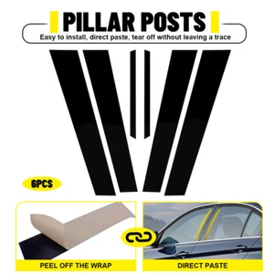 6x For BMW 3 Series F30 2013-18 Pillar Post Window Door Trim Cover Gloss Black - Picture 1 of 9