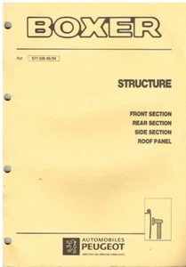 PEUGEOT BOXER 1993- FACTORY BODYWORK & COLLISION DAMAGE REPAIR MANUAL - Picture 1 of 1