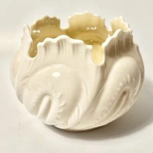 Belleek Ivory Cabbage Leaf Bowl Made in Ireland - Picture 1 of 7
