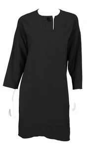 Vestido recto CELINE negro tejido escote abotonado manga 3/4 40 - Imagen 1 de 8