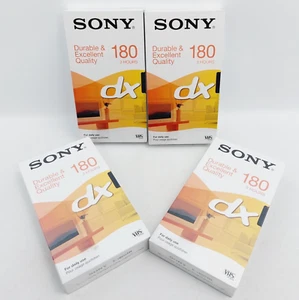 SONY E-180DXH Video Cassette Tapes VHS dx 180min 3hour PAL Video Recorder NEW x4 - Picture 1 of 8