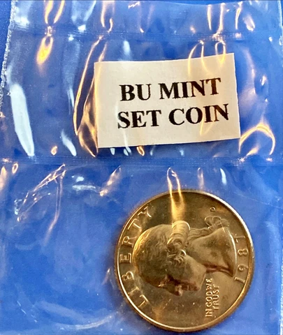 1987 D WASHINGTON QUARTER IN U.S. MINT CELLO BU 1-COIN FREE SHIPPING Cover