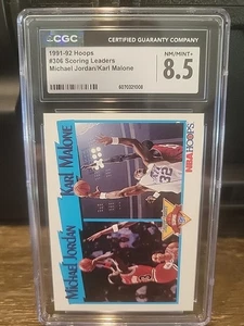 1991-92 NBA Hoops - League Leaders Michael Jordan, Karl Malone #306 - Bild 1 von 2