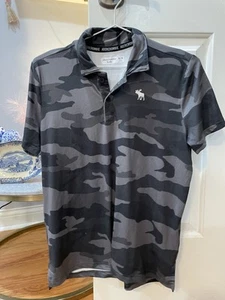 Abercrombie kids performance polo black camo size 15/16 - Picture 1 of 3