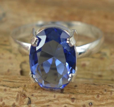 Anillo de diseño nuevo de piedras preciosas ovaladas de 3,70 quilates de tanzanita azul natural certificado para hombre Foto 1 de 4