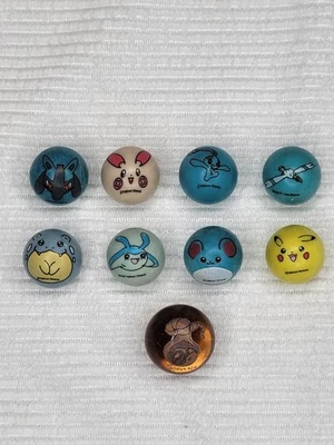 Pokémon Nintendo 2007 Jakks Pacific Marbles Some UV Reactive Lote de 9- Conjunto 3 - Imagem 1 de 4