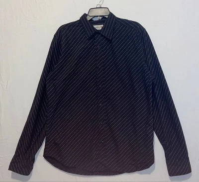 BKE Vintage 67 Mens 2XL Black Striped Pearl Snap Button Down Long Sleeve Shirt - Image 1 of 4