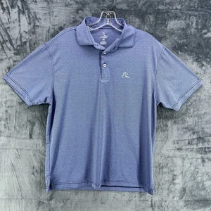 Rhoback Shirt Herren mittelblau gestreift Golf Polo Performance Stretch Logo - Bild 1 von 11