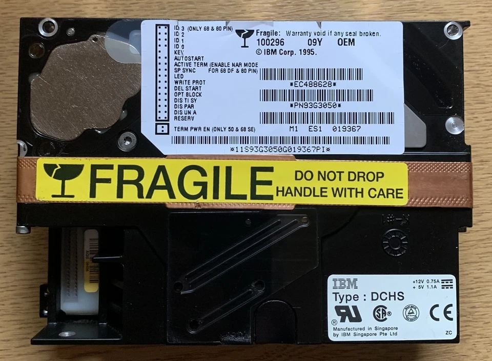 IBM 93G3050 HDD 9.1GB 68 pin SCSI - Image 1 of 1