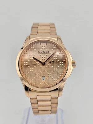 Gucci G-Timeless YA126482 Men's Rose Gold Tone Pyramid Dial Watch ⌚ - Image 1 of 4