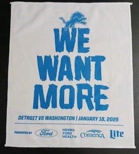 Detroit Lions vs Washington We Want More 2025 Towel Promo 1/18/25  - Picture 1 of 8