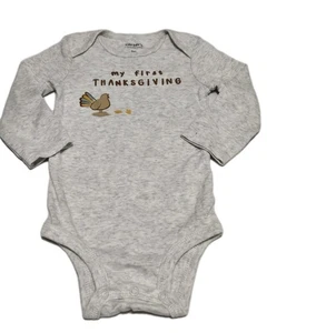 Carters " My First Thanksgiving" Long-Sleeve One Piece Bodysuit Sz 9 Months - Picture 1 of 4