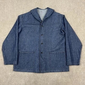 Abrigo chaqueta de mezclilla con cuello chal para tareas de la Segunda Guerra Mundial Marina de los Estados Unidos mediano militar reproducción - Imagen 1 de 7
