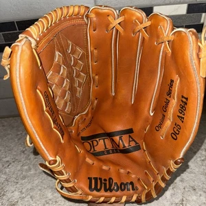 Wilson OG5 A9841 Optima Gold Series Brown Leather Softball Glove RHT 12 Inch - Picture 1 of 15