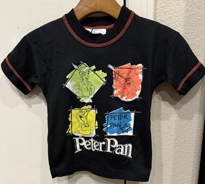 Camiseta De Colección Disney Peter Pan Personajes de Cine Clásico Negra Niños Mediana 5-6 Foto 1 de 3