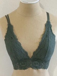 Aerie Sunflower Lace Padded Plunge Bralette Green Size Medium - Bild 1 von 7