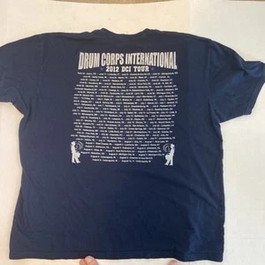 Vintage drum corpse international 40 years T-shirt Sz3XL Navy 2012 Tour - Picture 1 of 2
