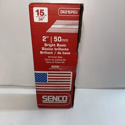 SENCO DA21EPBN (4000/PK) 15-Ga 34° 2" Angled Strip Finish Nails New - Image 1 of 2