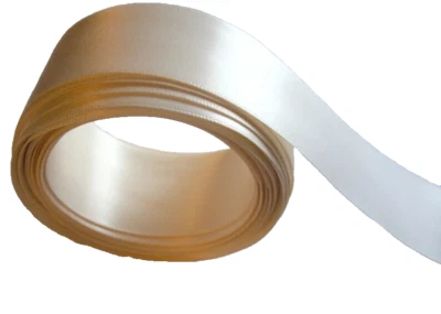 Antique Ivory Single-Face Satin Ribbon 1 1/2" wide x 10 yards Polyester B5 - Image 1 of 4