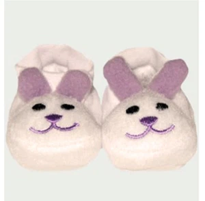 Smooth Fur Bunny Slippers with Lavender Ears/Mouth Fits 18" AG Dolls - Picture 1 of 1