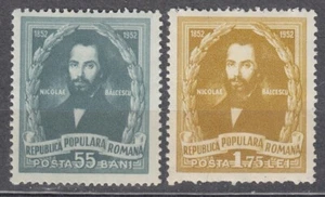 ROMANIA 1952 SC#914/15 MNH** pair, Death cent. of Nicolae Balcescu, poet. - Picture 1 of 1