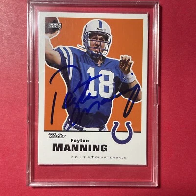 Peyton Manning 1999 Upper Deck Autographed Card.   B5 - Image 1 of 4