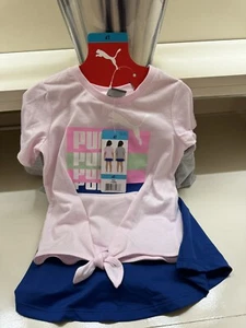 PUMA Girl Kids' 3-piece Short Set Size 5 - Picture 1 of 3