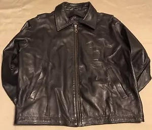 Chaqueta para hombre Wilsons The Leather Experts negra 100 % cuero talla grande - Imagen 1 de 9