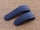 20mm 21mm Oysterflex For Rolex Watch Silicone Rubber Resin Strap Band Navy Blue 