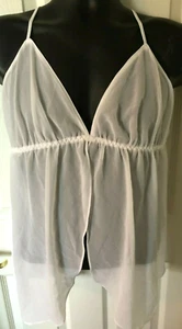 Camisón Babydoll blanco transparente Secretos inspirados en encaje Bettie Page talla mediana - Imagen 1 de 3