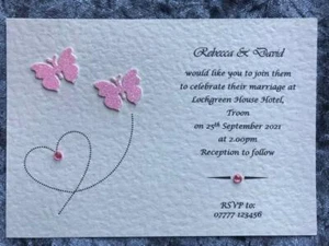 50 Personalised Wedding Invitations or Evening Invites plus Envelopes - Picture 1 of 7