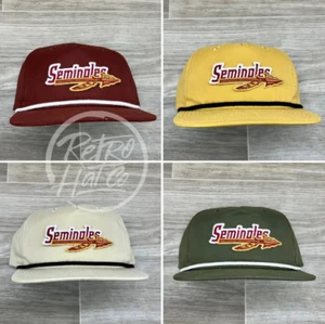 Retro Florida State / FSU Seminoles Patch on Retro Rope Hat - Picture 1 of 1