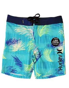 HURLEY Little Boys Beach Surf Swimsuit Boardshorts Tropical Green Sz 4 - Picture 1 of 1