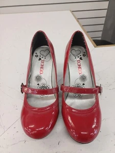 LADIES BONGO RED PATENT ROUND LEATHER PUMPS SIZE UK 6.5 (REF 613) SALE - Picture 1 of 4