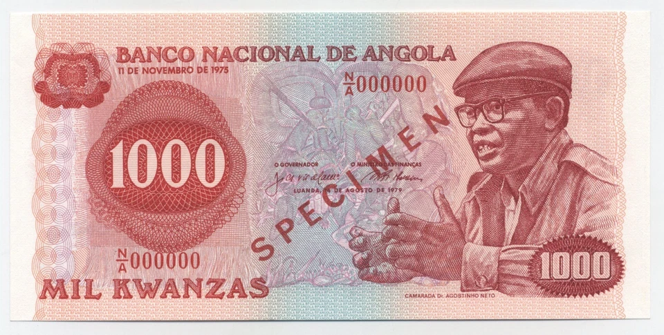 Angola 1000 Kwanza 14-8-1979 Pick 117.s UNC Uncirculated Banknote - Image 1 of 2