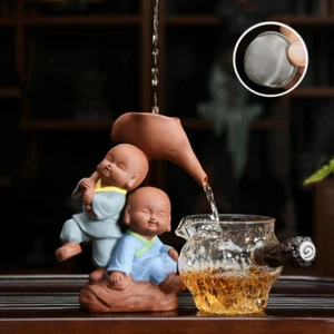 Purple Clay Monk Tea Leak Creative Filter Kung Fu Strainer Handmade Ornaments - Picture 1 of 7