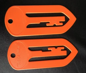 Two Tupperware Jumbo Paper Clips / Book Marks Set Orange 6" New - Picture 1 of 1