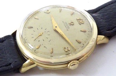 复古欧米茄自动防撞 Cal 342 男士手表 32 毫米镀金 17 珠宝 — 第 1/4 张图片