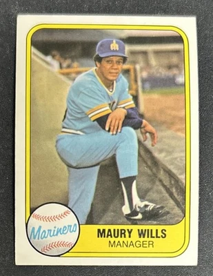 Tarjeta de béisbol Fleer Maury Wills Mariners 1981 #595 FR/GD O/C Foto 1 de 2
