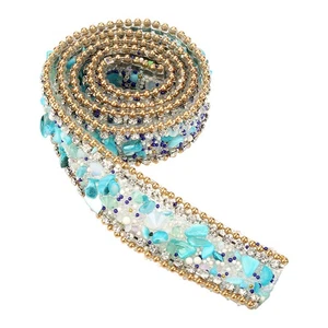 100*2cm Rhinestone Ribbon Sparkle Small Wrap Roll Decoration (02) HLF - Picture 1 of 11