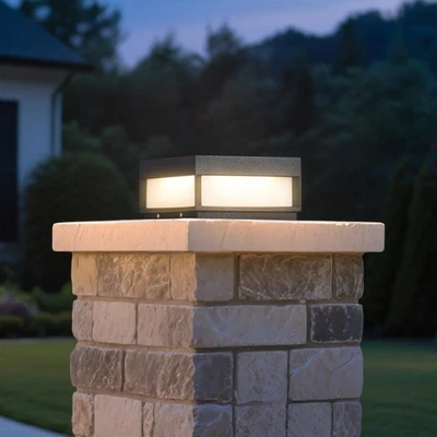 Outdoor Modern Post Light, 7.9" Column Cap Lamp Upgraded Pillar Lights High V... - Imagem 1 de 4