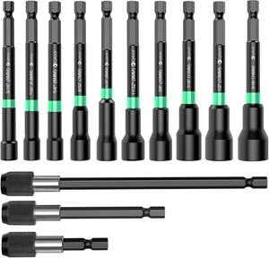 Lytool SAE and Metric Long Nut Driver Set for Impact Drill, Quick-Release...  - Picture 1 of 9